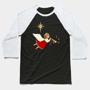 Christmas Trumpet Angel Baseball T-Shirt